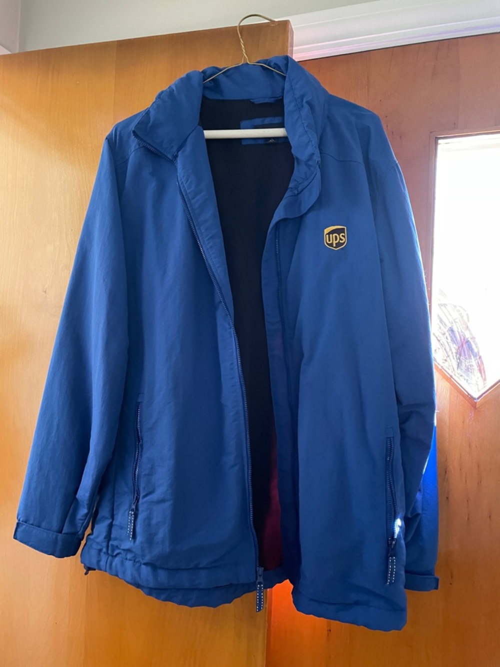 Lands' End Blue UPS Logo Windbreaker Jacket